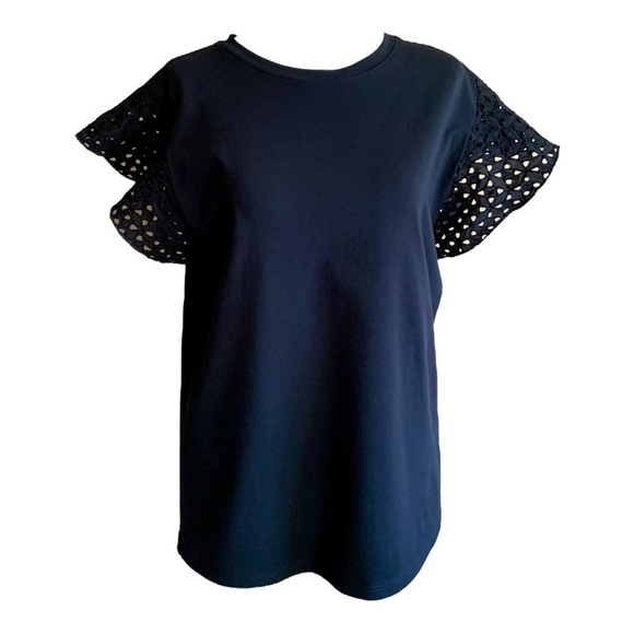 Karl Lagerfeld cotton eyelet tee - Picture 1 of 7